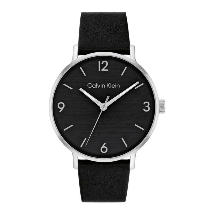 Calvin Klein 25200437, negru, curea din piele, 42x8mm, rezistent la apa 30m