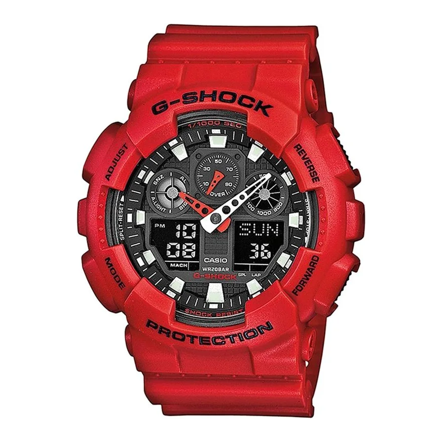 Casio digital si analog cu functii multiple G-Shock, Rosu