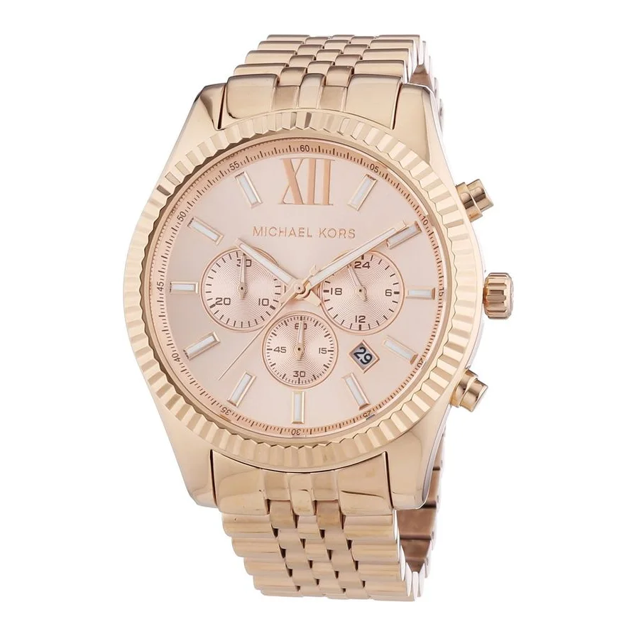 Ceas cronograf auriu rose Lexington, de barbati, Michael Kors, MK8319