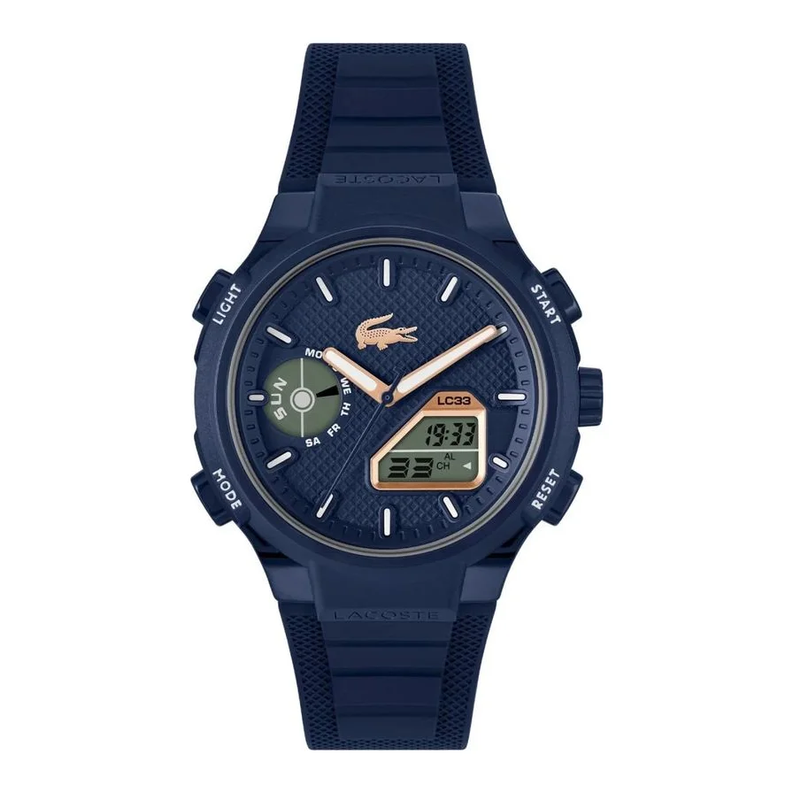 Ceas, Lacoste, 45x15mm, mecanism Seiko, albastru