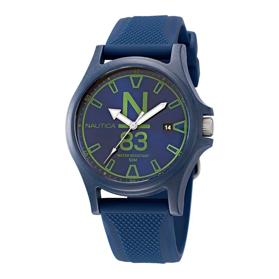 Ceas, Nautica, plastic, 40 mm, albastru/verde