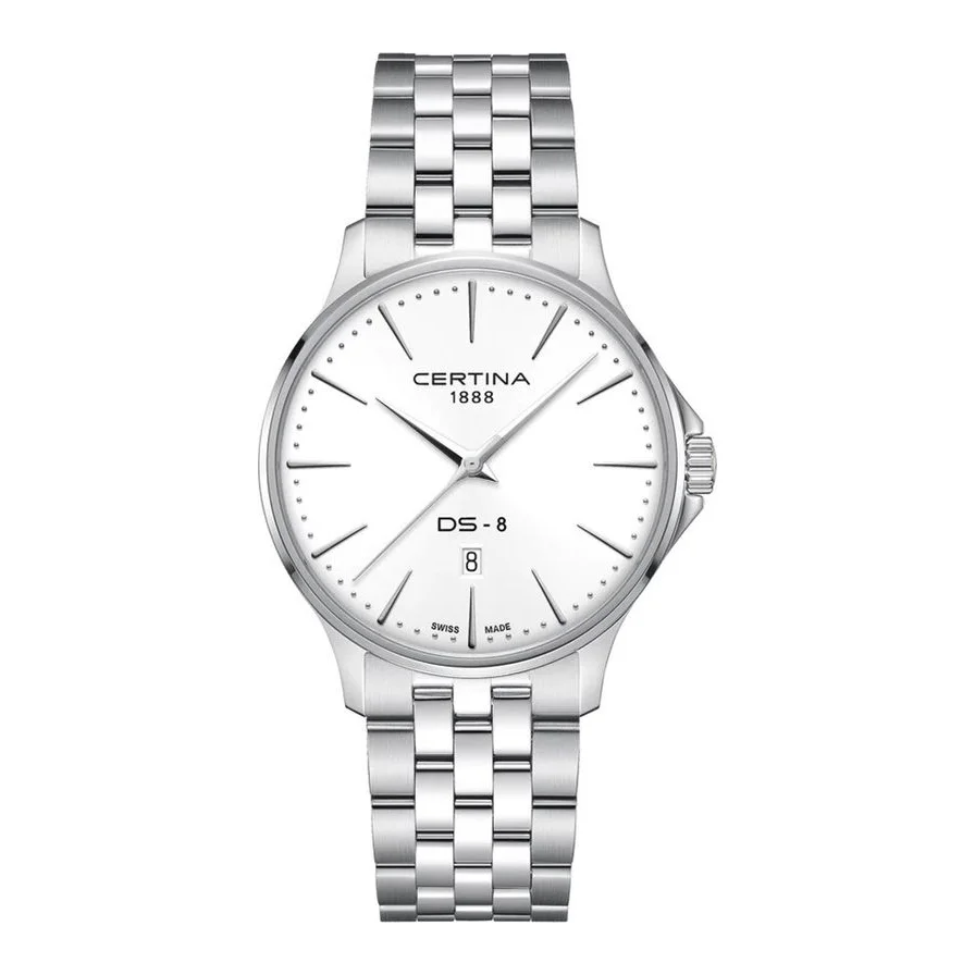 Certina DS-8 SMALL SECOND, argintiu, mecanism cu secundar, 40mm