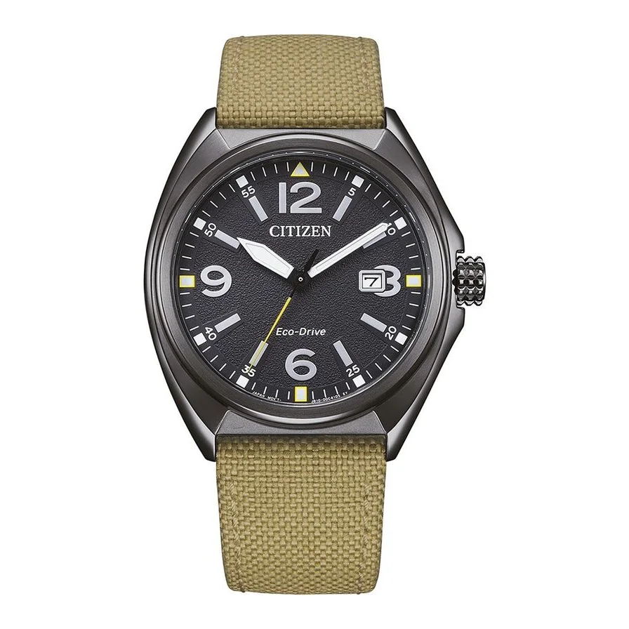 Citizen rotund Eco-Drive, Negru, Maro nisip