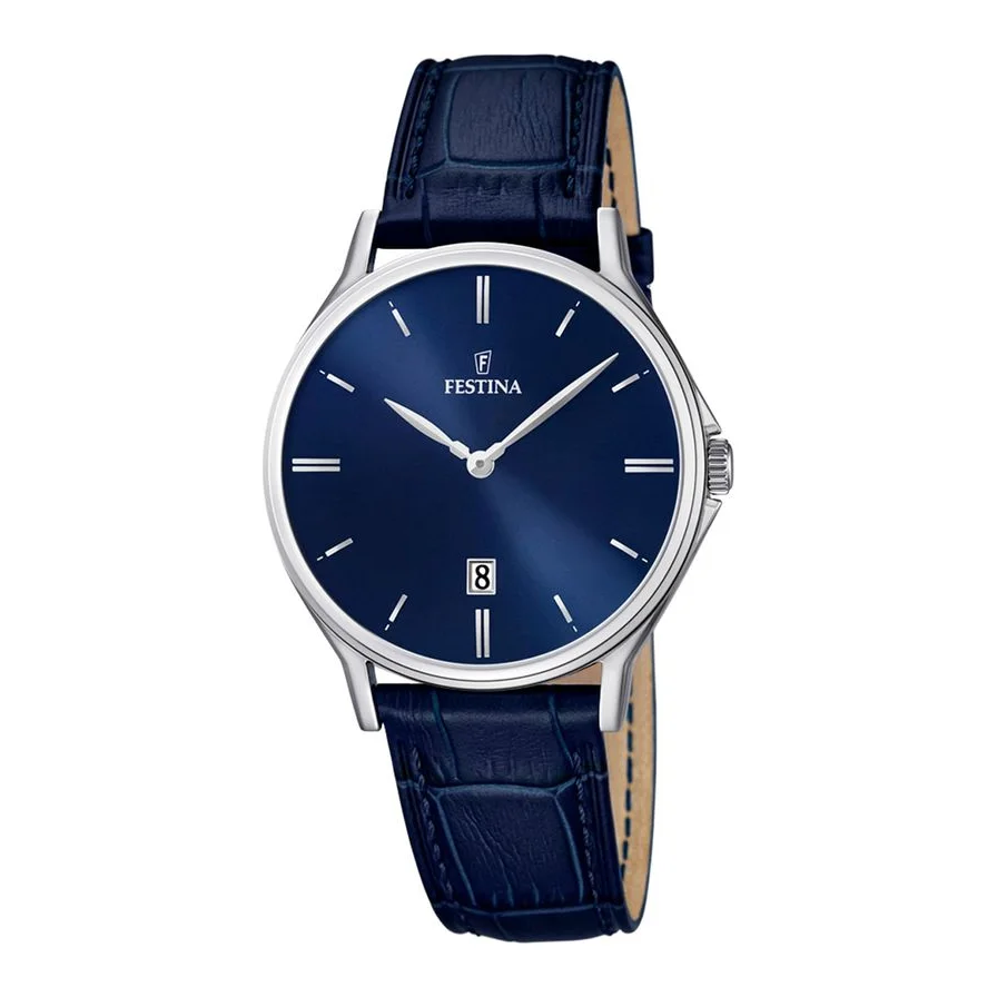Festina Ceas albastru paun cu argintiu