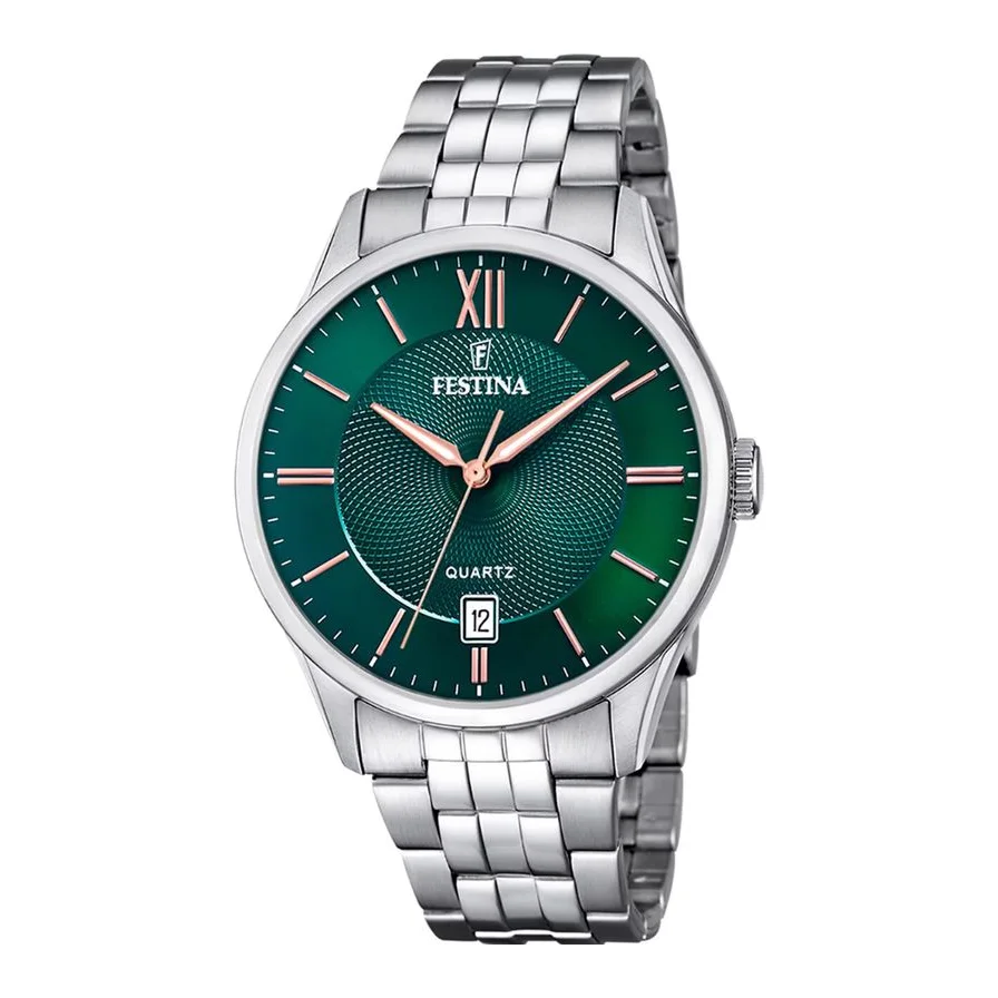 Festina quartz de otel inoxidabil, Argintiu