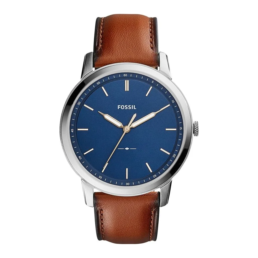 Fossil Ceas argintiu cu maro The Minimalist