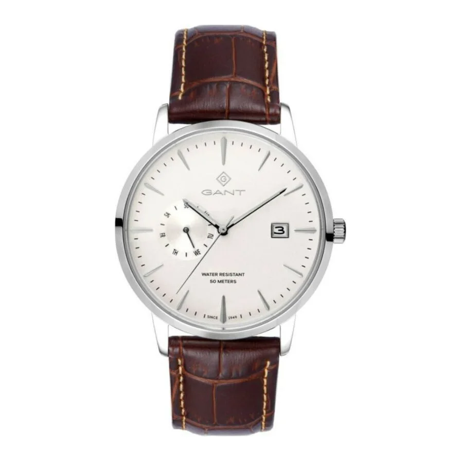 GANT, G165002, cronograf, East Hill, cu curea din piele, maro, 43 mm