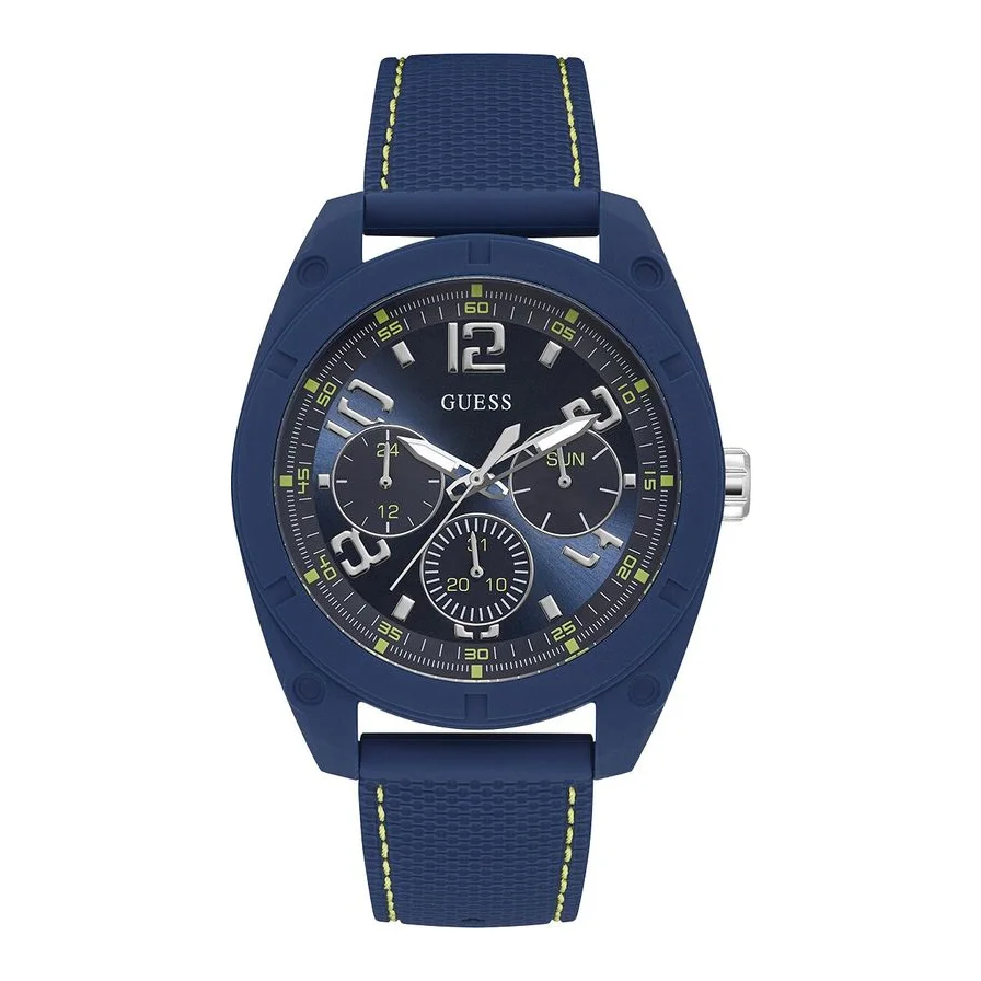 Guess cu functii multiple si curea de silicon, Albastru inchis