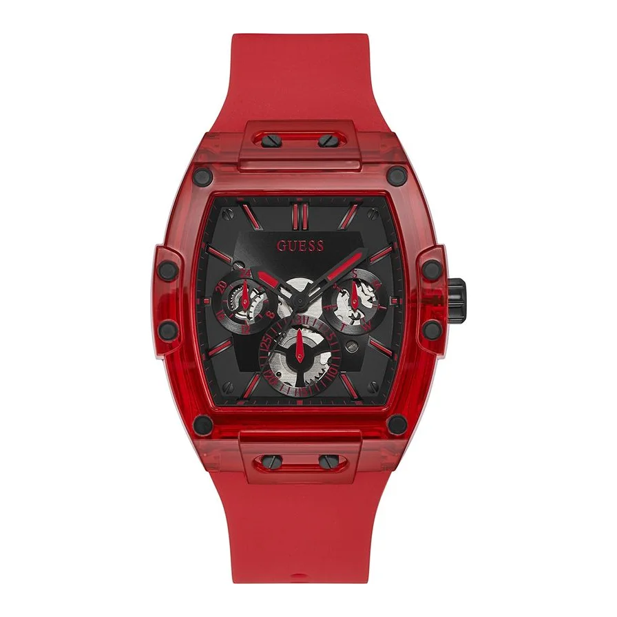 Guess cu functii multiple si curea de silicon, Rosu