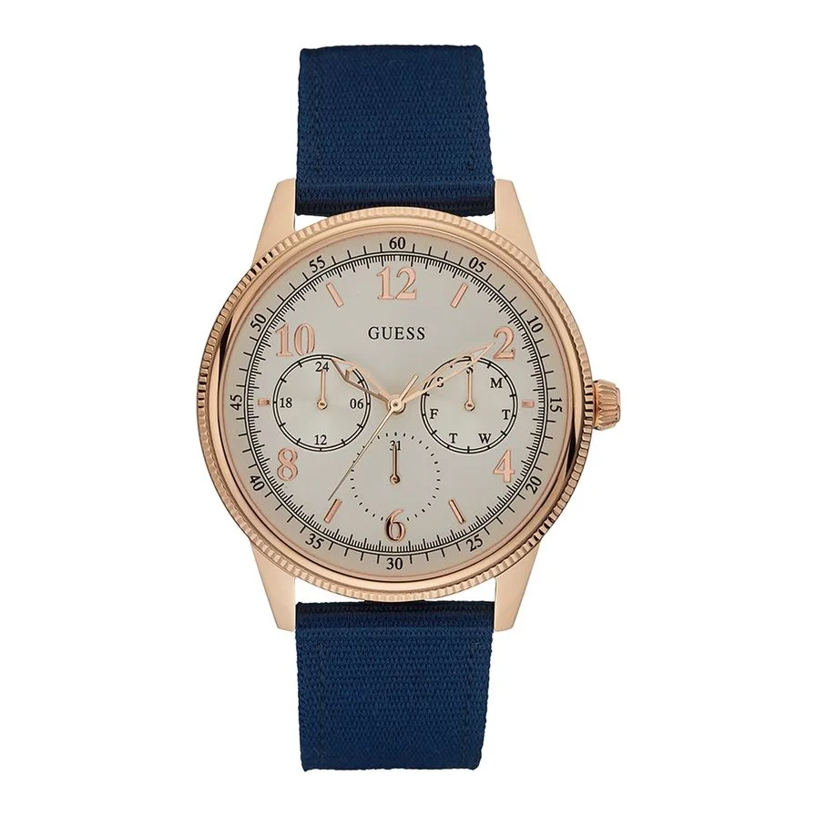 Guess cu o curea din material textil Aviator, Bleumarin