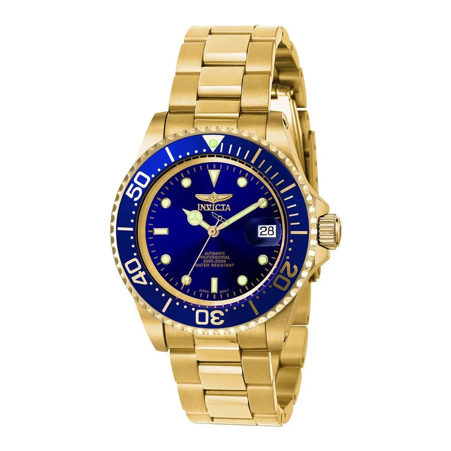 Invicta automatic de otel inoxidabil, Auriu