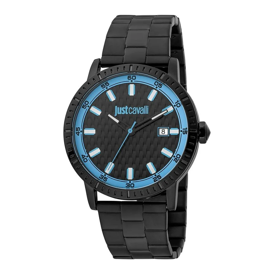 JUST CAVALLI analog cu bratara metalica, Negru