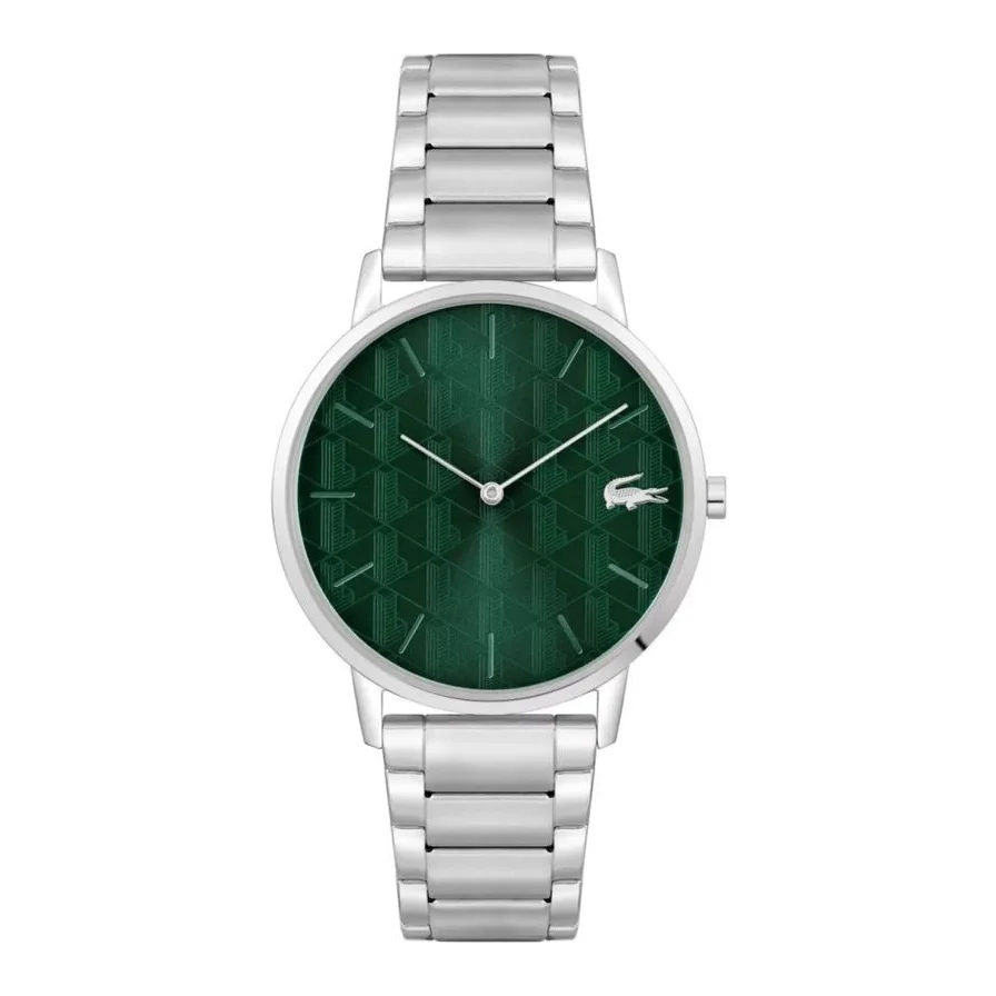 Lacoste 2011311, argintiu-verde, bratara din inox, mecanism quartz, 40mm