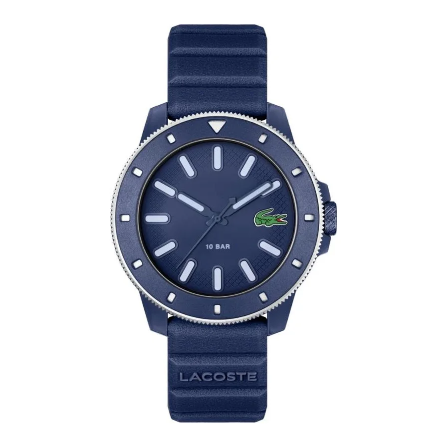 Lacoste 2011413, albastru, curea din piele, 43mm, 100m rezistenta la apa