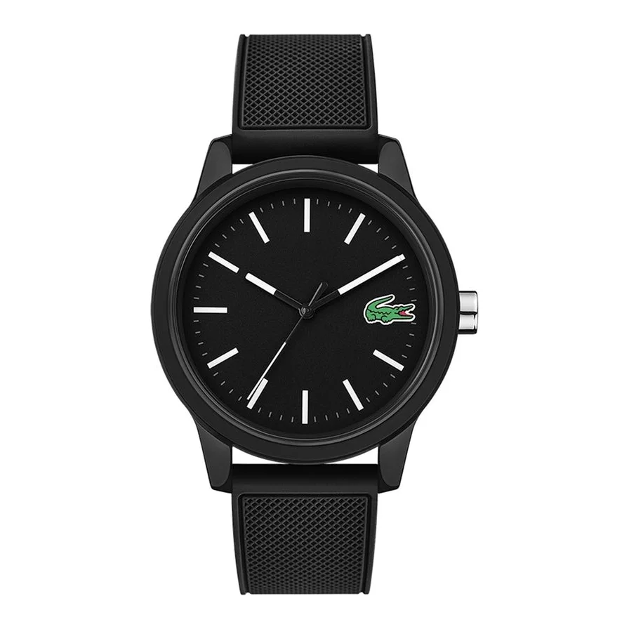 Lacoste cu o curea din silicon, Negru