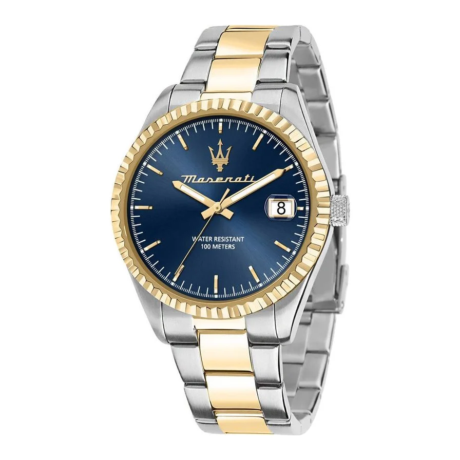 Maserati Competizione, quartz, albastru-auriu, 42x12x22mm