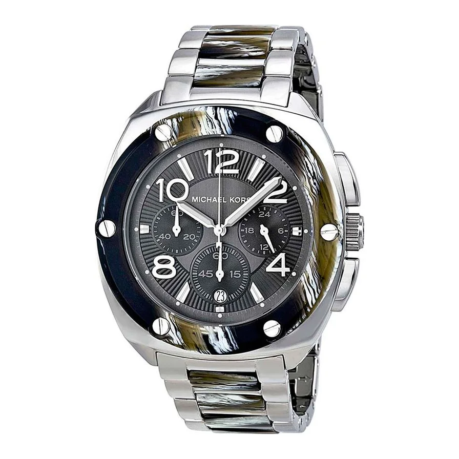 Michael Kors Ceas cronograf argintiu Tribeca Zebra