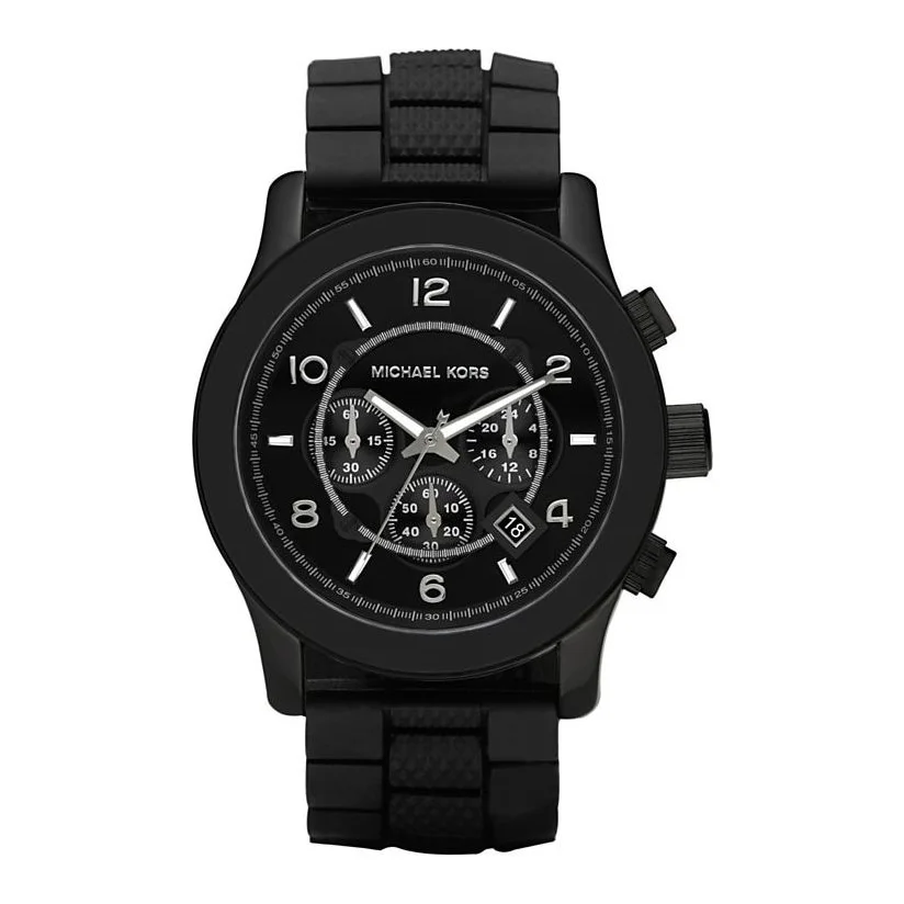 Michael Kors din otel inoxidabil cu curea din cauciuc, cronograf MK8181, negru