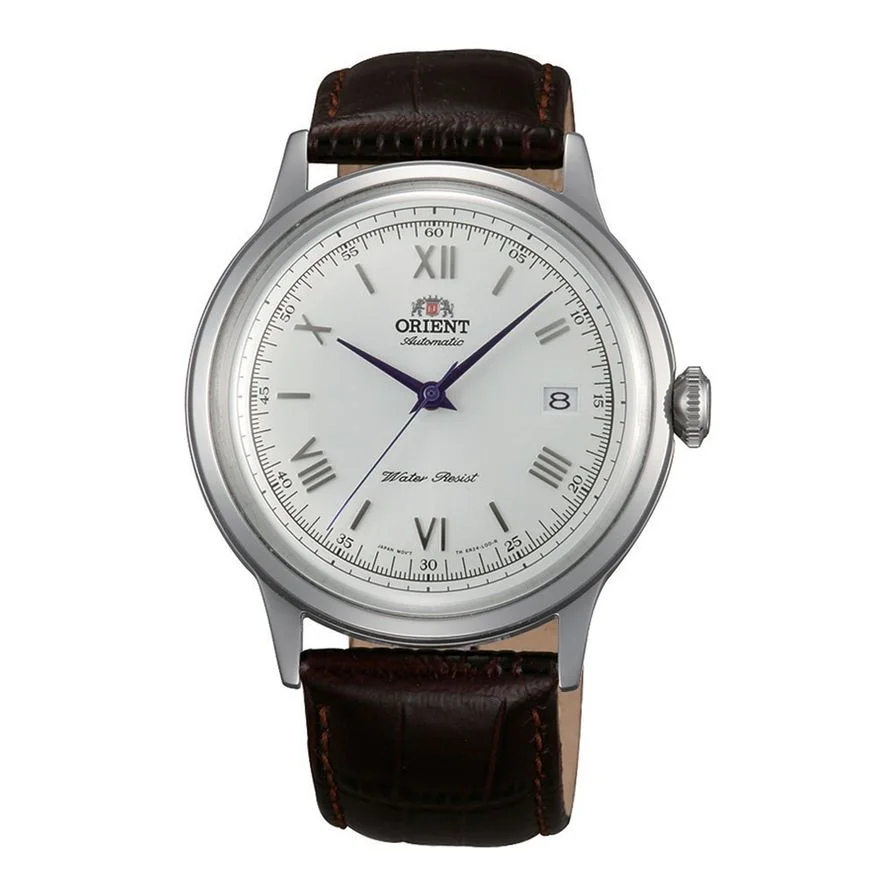 ORIENT automatic cu o curea de piele, Negru/Argintiu