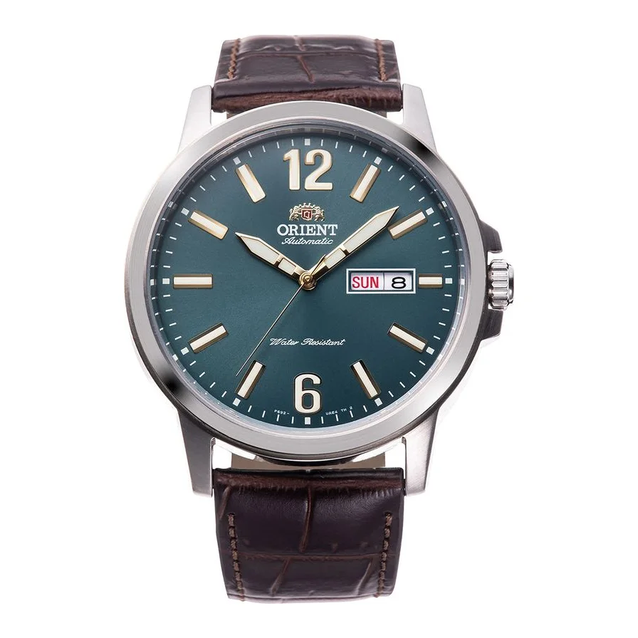 ORIENT automatic cu o curea din piele, Maro
