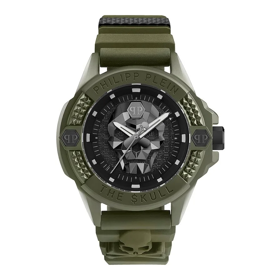 Philipp Plein analog cu carcasa din ceramica ecologica, Verde militar