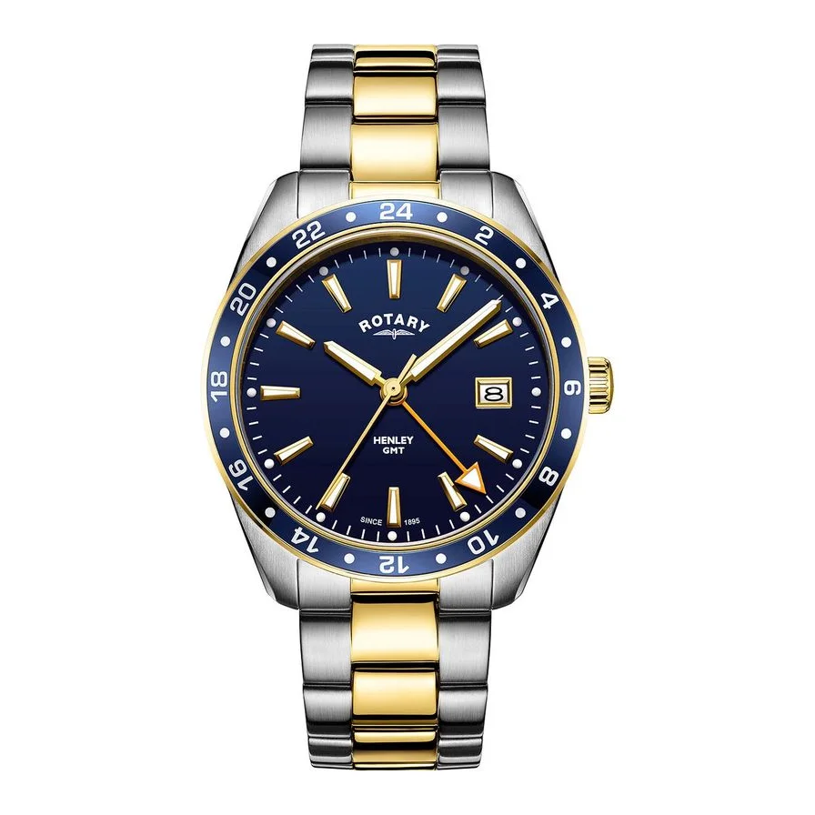 Rotary GB05296/05 Henley GMT men`s 40mm 10ATM