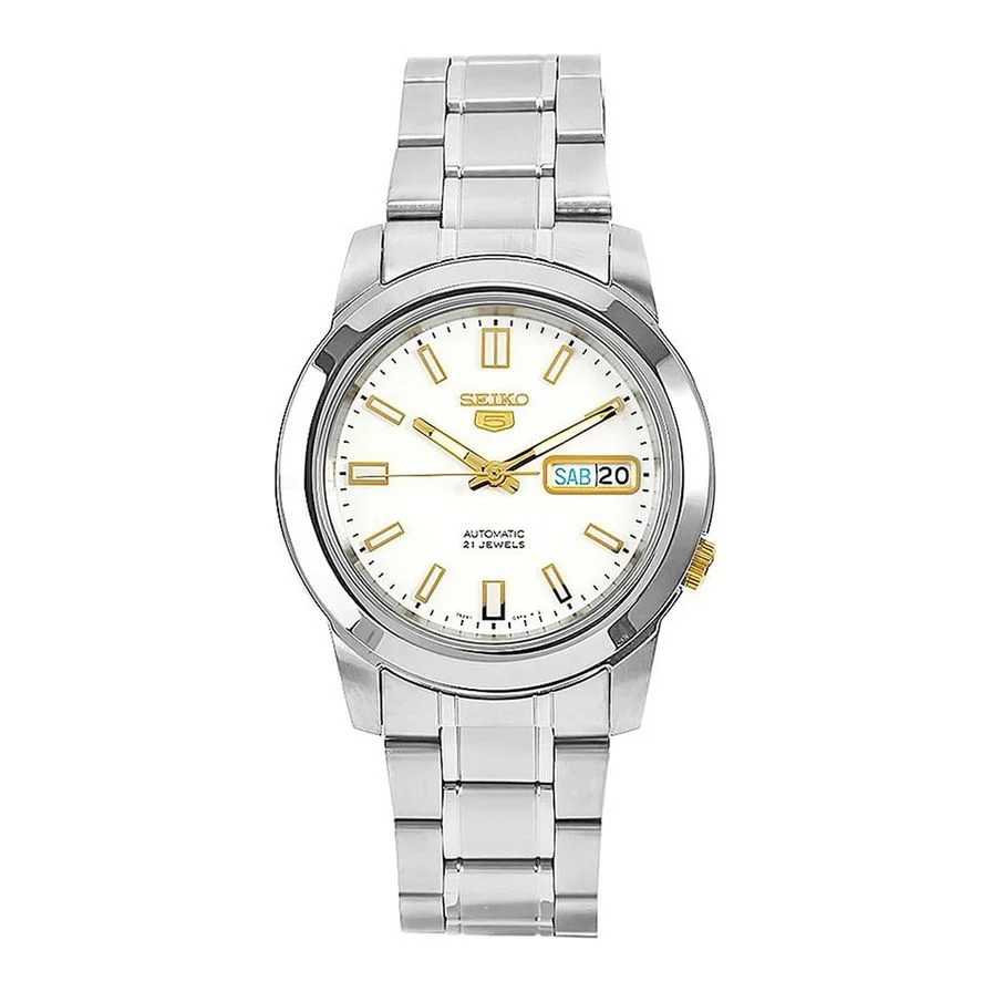 Seiko automatic rotund, Argintiu