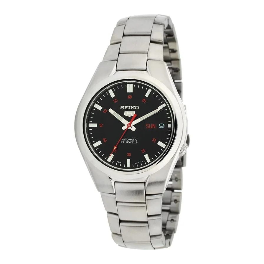 Seiko Ceas automatic argintiu cu negru 5 Gent
