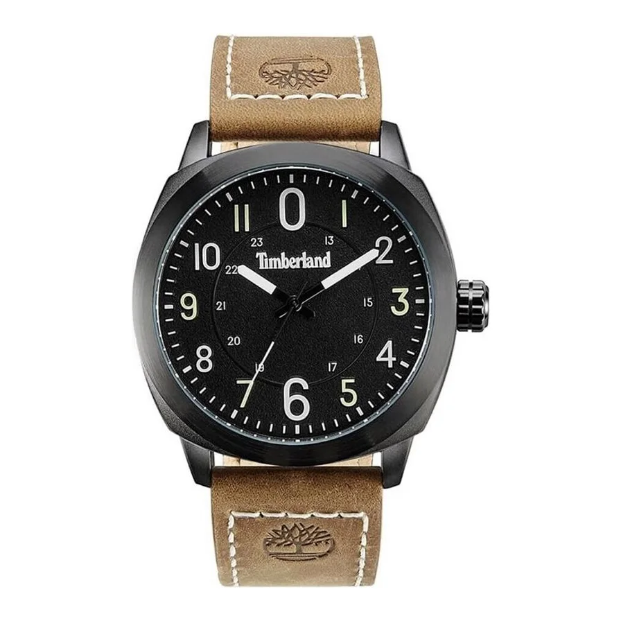 Timberland Cillicothe-Z, cu curea din piele cafenie, dimensiune 46mm, rezistent la apa 3 ATM