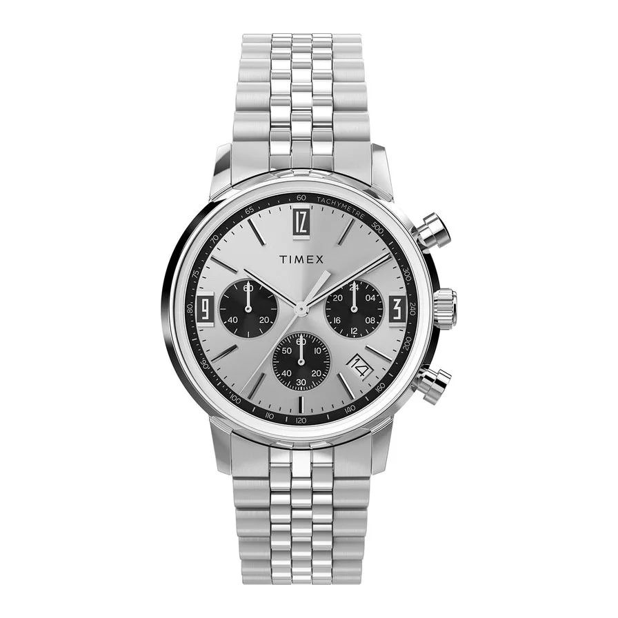 Timex cronograf Marlin 40mm, Argintiu