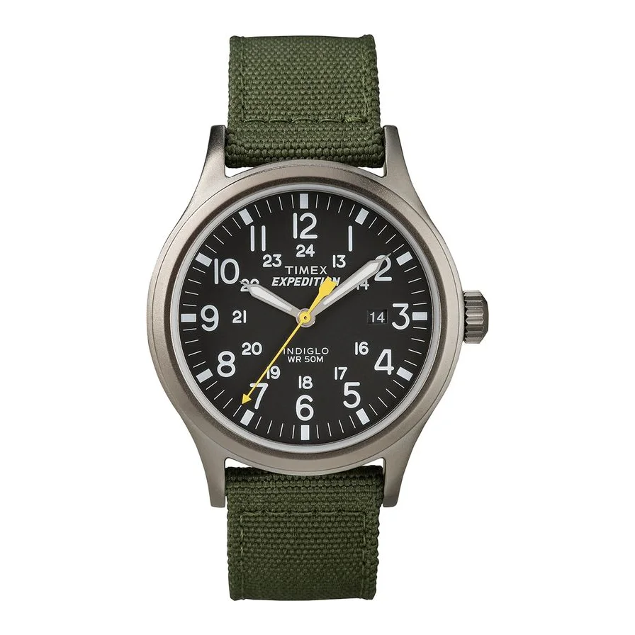 Timex quartz Expedition, 40 mm, Argintiu/Verde militar