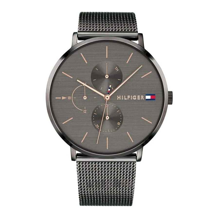 Tommy Hilfiger cu functii multiple si bratara cu model plasa, Gri inchis