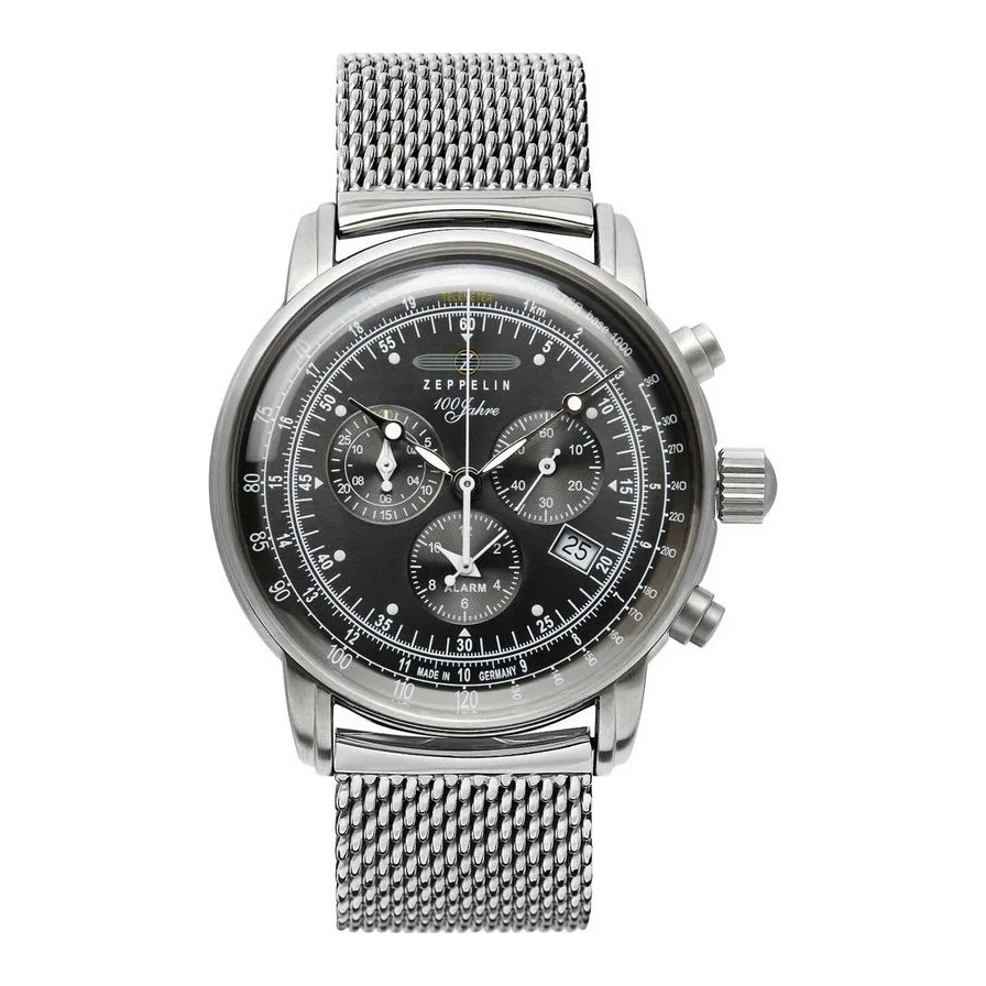 Zeppelin 7680M-2, Quartz, 43mm, 5ATM, Argintiu